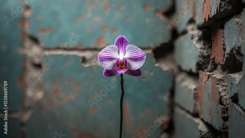 Flower on textured grungy background