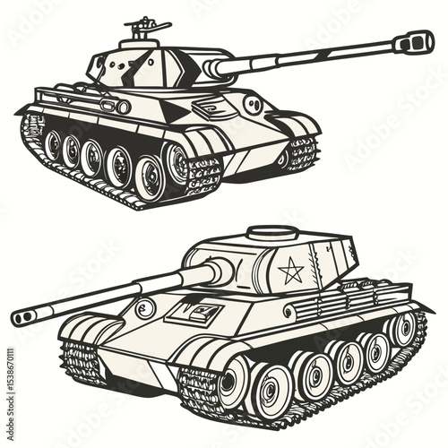 Army Tank Military Vector Illustration