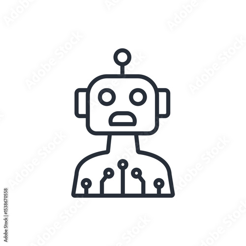 robotics icon. vector.Editable stroke.linear style sign for use web design,logo.Symbol illustration.