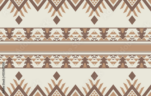 Ethnic seamless pattern repeating tribal fabric boho fashion colorful geometric ornaments can be used for background, textile, coloring book, cover, curtain, clothing.