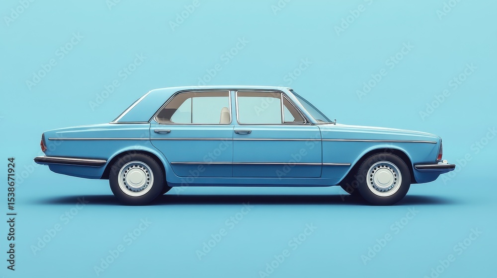 Obraz premium Sleek Economy Car: Urban Blue Auto Perfect for Youthful City Adventures