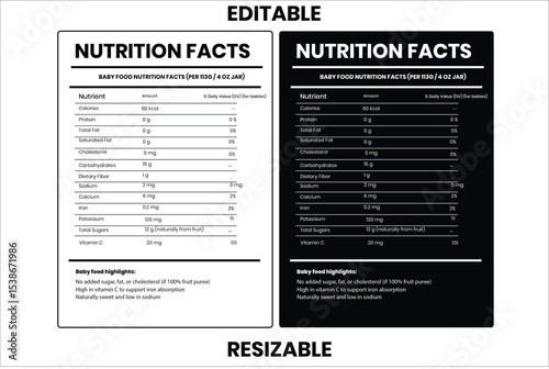 nutrition facts, nutrition label, dietary information, ingredient label, nutrition table
