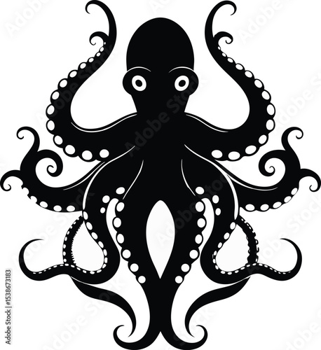 Octopus silhouette vector illustration art design