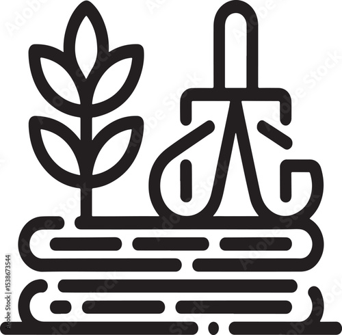 Wheat harvest icon:  An emblem of agrarian traditions and farming, this icon depicts the essentials of harvesting, signifying nourishment and rural life.