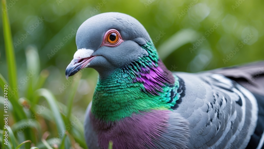 Fototapeta premium Humorous pigeon gazing directly at you