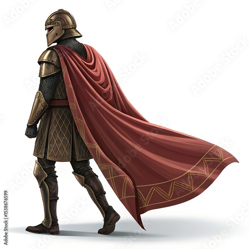 Red Glossy Silk Superhero Cape Vector – 3D Shoulder-Tied Costume Design Illustration