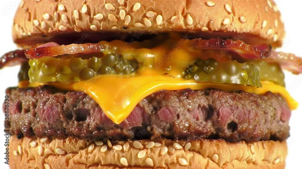 hamburger on a wooden table