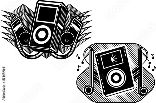 Music player icon design. music player app for mobile phones..