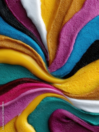 Close-up of colorful layered gummy candies with vibrant textures and swirls