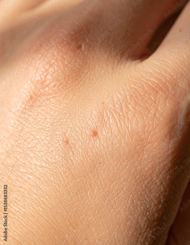 Fototapeta premium Ultra-close macro crop of human skin texture, revealing subtle pores and fine lines, perfect for dermatology, skincare, aging, and anatomical concepts