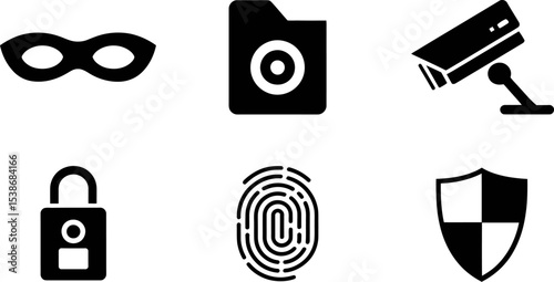 Security icons set vector design elements for protection safety and privacy concept graphic illustration editable stock vector illustration