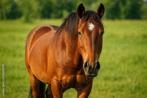A large chestnut-colored steed