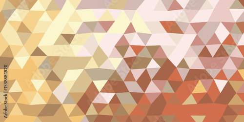 Abstract Low Poly Beige Brown Orange Triangle Pattern Background