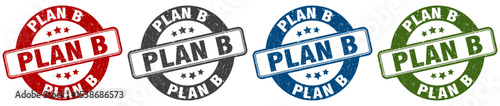 plan b stamp. plan b round stamp set isolated on white background