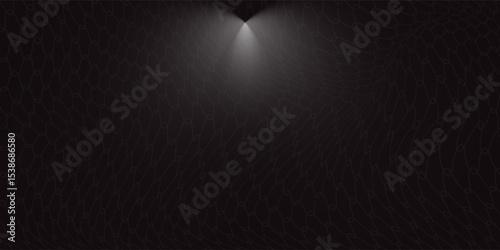 Soccer ball hitting the net, vector banner for football design. Vector template.