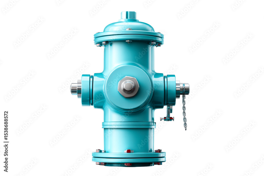 Bright blue fire hydrant on a transparent background Bright blue fire hydrant on a transparent background
