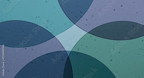 Abstract overlapping shapes in blue and green hues with a subtle textured effect background