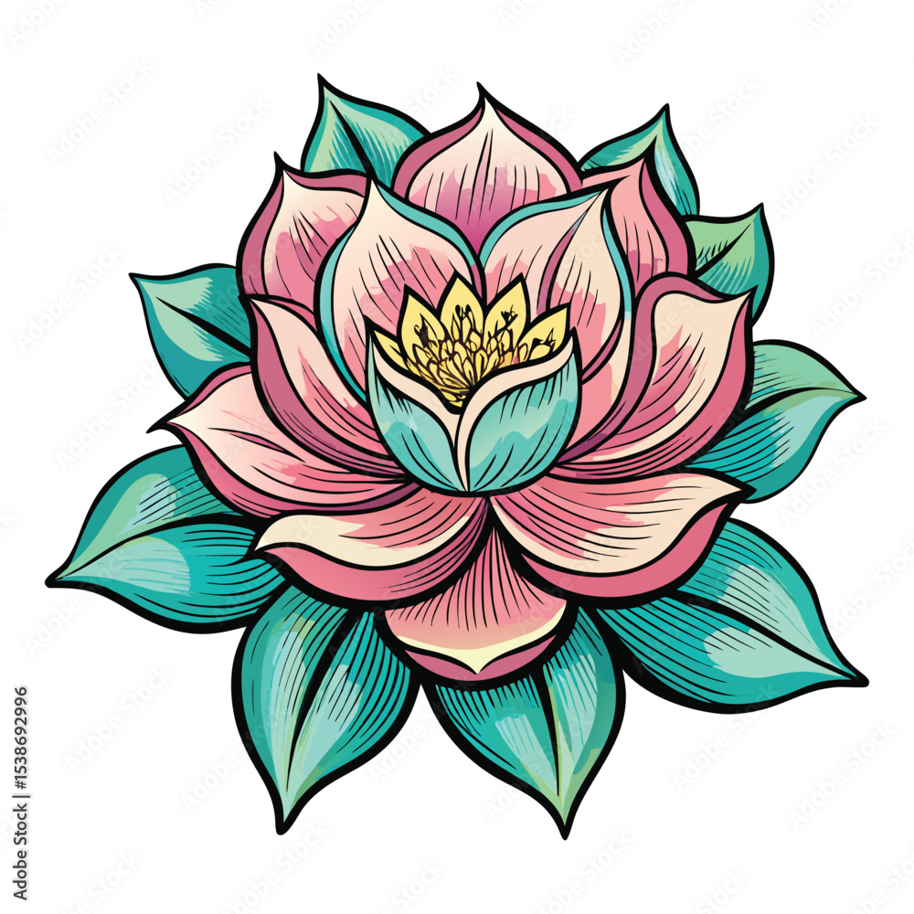 Fototapeta premium A hibiscus flower vector art illustration