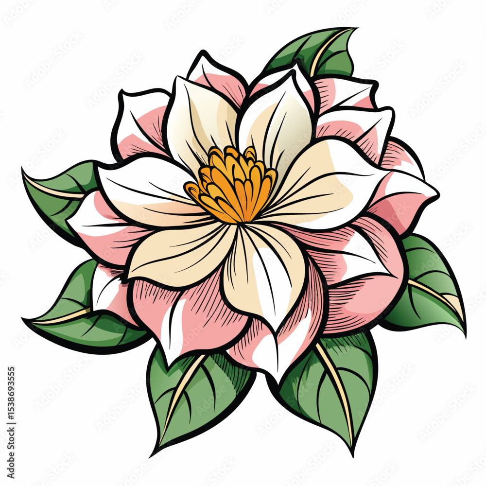 Fototapeta premium A hibiscus flower vector art illustration