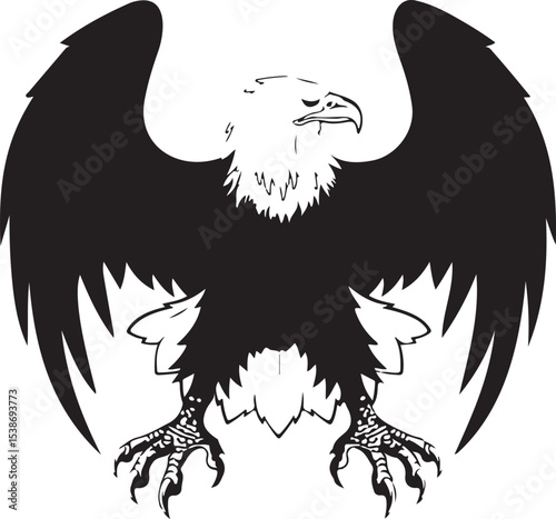 bald eagle silhouette vector design