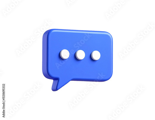 3d blue speech bubble chat icon isolated on a white background