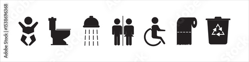 toilet icon in flat style
