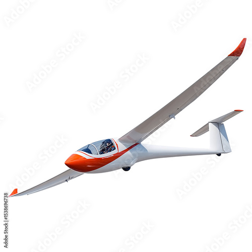 **Title:** Sleek and Colorful Glider in Flight