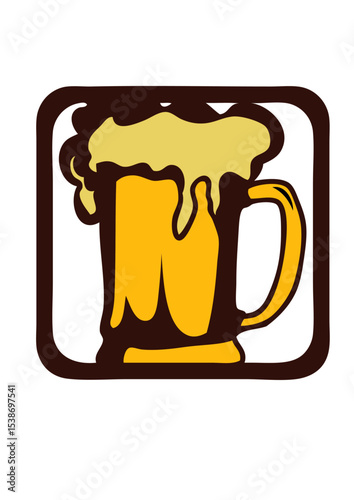 logo biere chope dessin verre