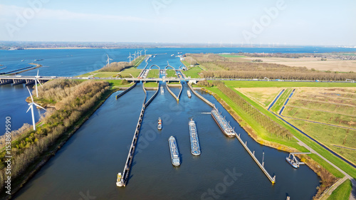 Принти на полотні Aerial from the Volkerak sluices in the Netherlands