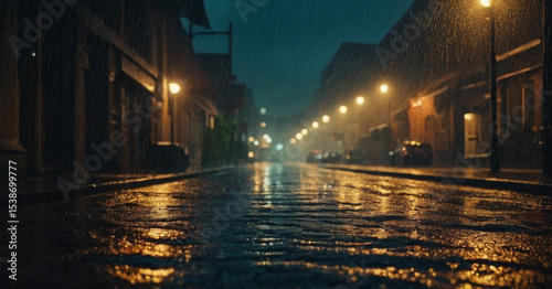 night city street in the rain