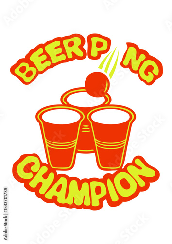 beer pong champion logo verre balle