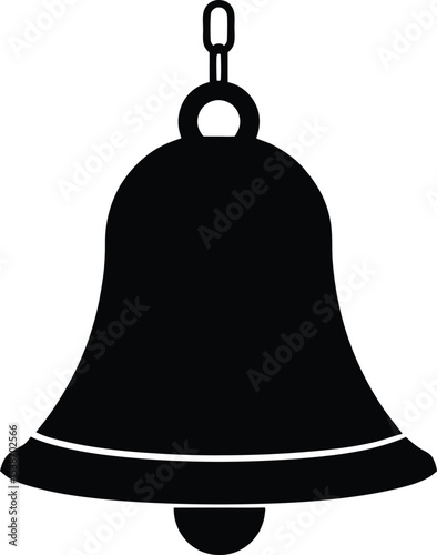 Elegant vector of temple-style hanging bell with chain