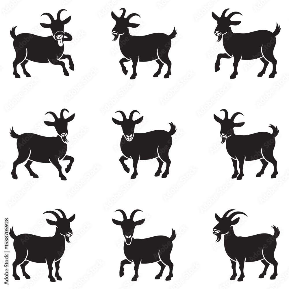 Fototapeta premium High-Impact Goat Vector Design – Dynamic and Versatile Animal Illustration for Branding and Commercial Projects with Clean Minimalist Style . Thank You .