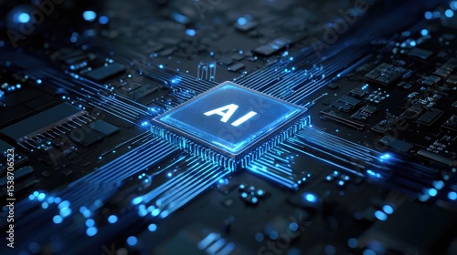 Artificial Intelligence Processor Concept. AI Big Data Array  Generative Ai
