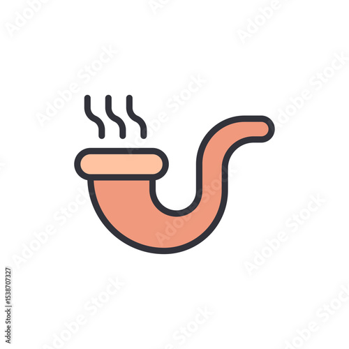 Stylized Icon Depicting A Smoking Pipe With Gentle Rising Smoke