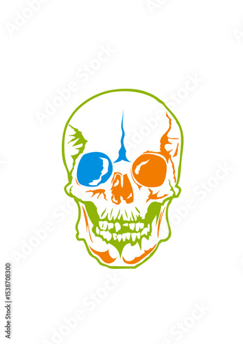 Tete de mort artistique crane halloween