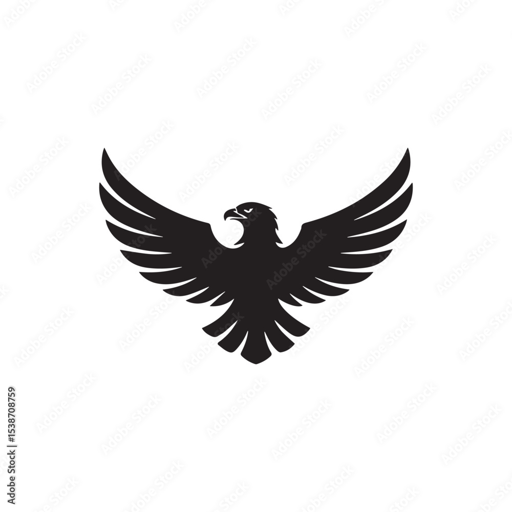 Obraz premium Eagle Logo Vector with Spread Wings Silhouette