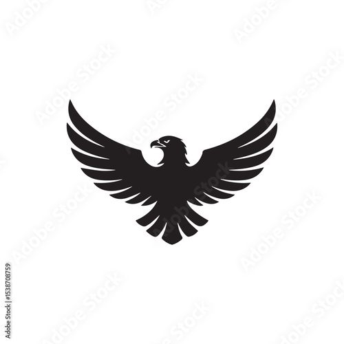Eagle Logo Vector with Spread Wings Silhouette