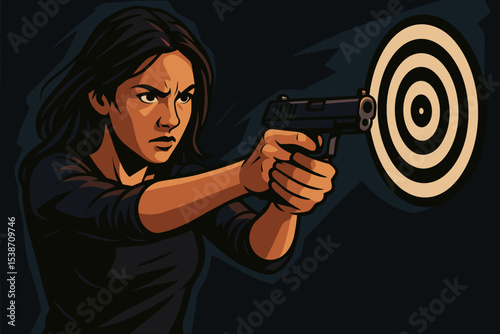 Target with arrow in the bullseye concept. Business goal and success metaphor. Focusing on aim, strategy, and achievement. Marketing objective, purpose, and mission vision.