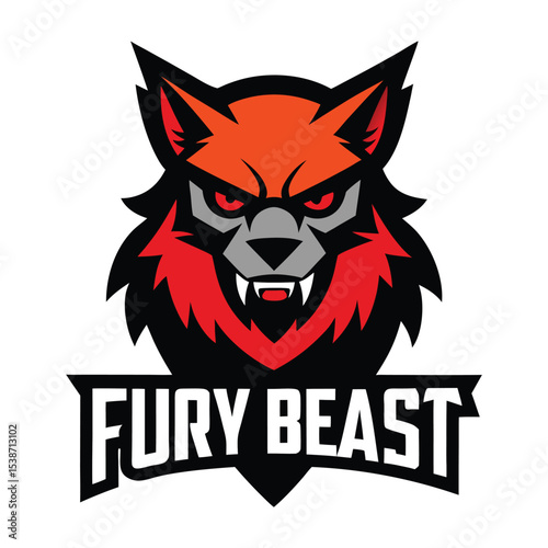 Fury Beast Aggressive Wolf Mascot Logo