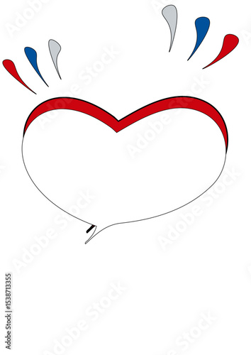 ハートの吹き出し赤２