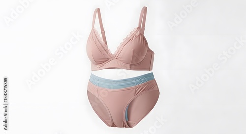 Bra and Panties Set on White Background for Product Display