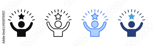 Confidence icon sheet multiple style collection