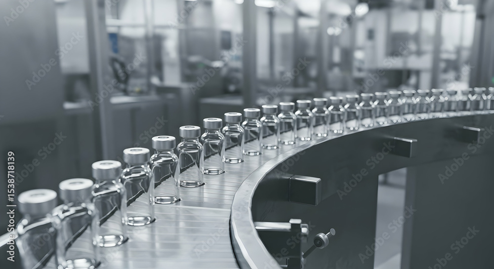 Obraz premium Pharmaceutical Manufacturing Process High Tech Medicine Production Line Industry