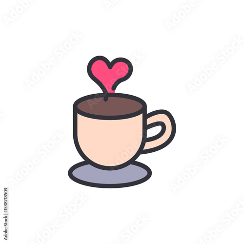 Heartwarming Coffee Cup Symbolizing Affectionate Morning Beverage