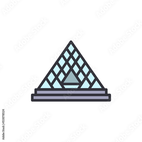 Stylized Triangular Prism With Rhombus Facets And Stepped Base
