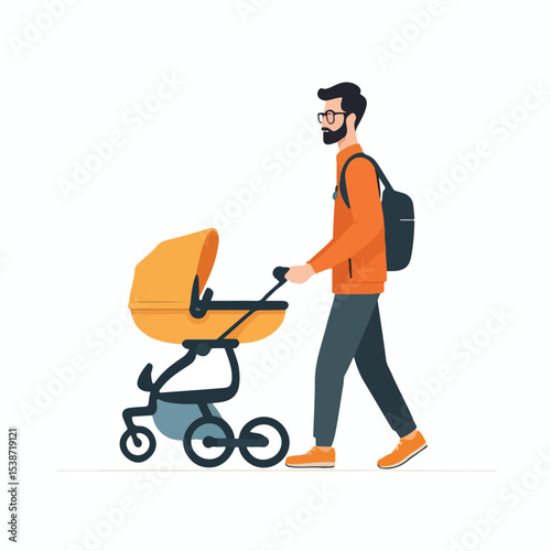 Dad Walking Baby Icon