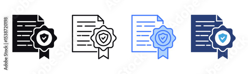 Authenticity icon sheet multiple style collection