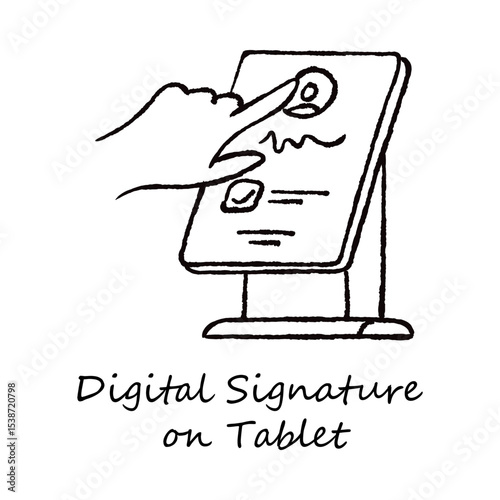 Digital Signature – Tablet Representing Secure Electronic Authorization