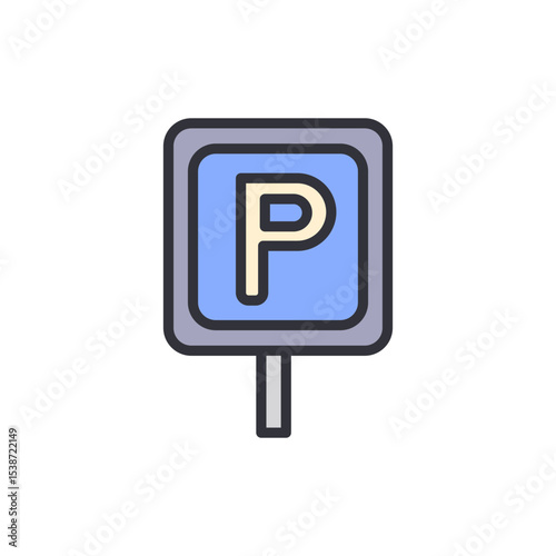Isolated Parking Symbol Sign With Transparent Backdrop For Creative Projects